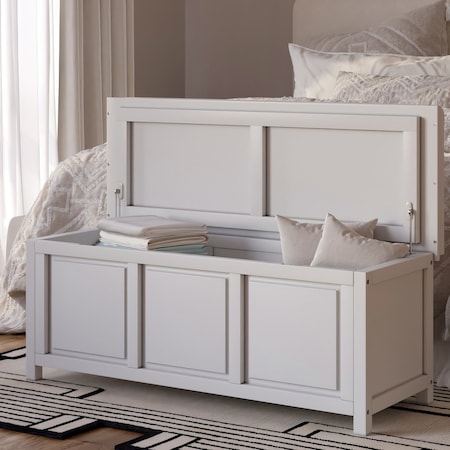 John Louis Home Solid Wood Open Top Storage Bench White JLH-OTB-W